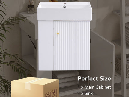 Modern Floating Bathroom Vanity With Ceramic Basin Perfect For Small Bathrooms