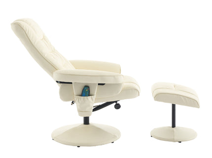 Recliner Chair With Ottoman, 360° Swivel Massage Lounge Chair With 5-Point Vibration & Heated Seat