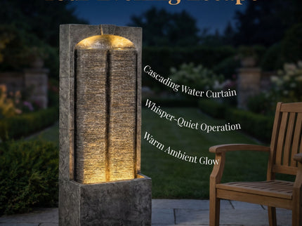 Modern Outdoor Water Fountain With LED Lights