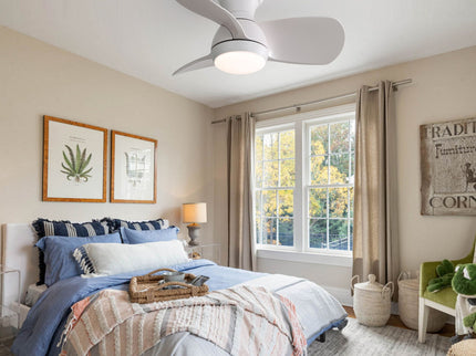 23" Bedroom Ceiling Fan With 3 Color Dimmable 3 ABS Blades Remote Control Dc Motor With 18W Led Light