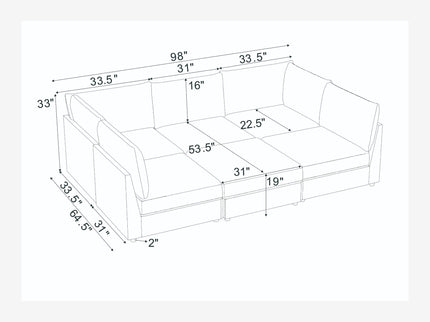 Reversible Modular Sectional & Custom Configuration And Premium Upholstery - Dark Green