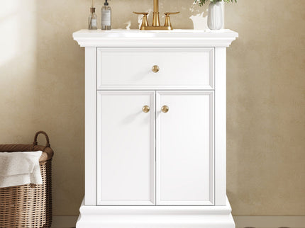 Modern Bathroom Vanity With Tip-Out Drawer And Soft-Close Hinges