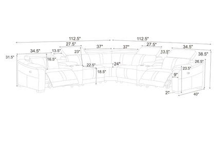Modular Sectional & Recliner Seat And Adjustable Headrest