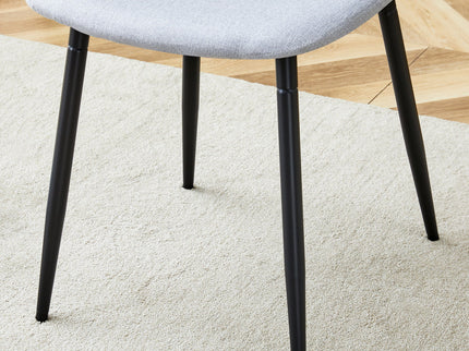 Modern Medieval Style Cushioned Side Chairs Set With Metal Legs For Kitchens