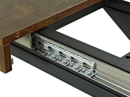 Retro Rectangular Stretch Dining Table With Embossed Center Plate