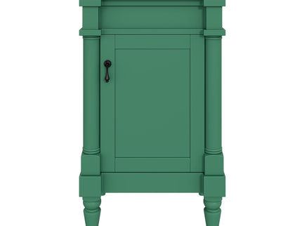 Bathroom Vanity With Sink, Compact Storage Cabinet With Door, Adjustable Shelf, Rectangular Style - Green