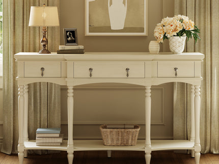 Retro Console Table With 3 Soft Close Drawers