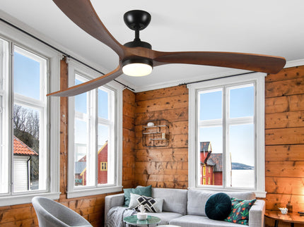 Solid Wood Ceiling Fan With Lights And Remote Control Indoor Outdoor Ceiling Fan 3 Wooden Blades Modern Ceiling Fan For Porch Living Room Bedroom