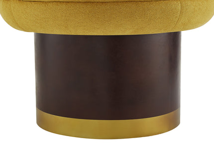Round Swivel Accent Chair With Ergonomic Backrest For Living Room