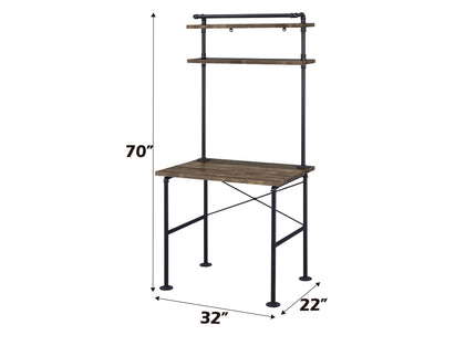 Ensata - Rustic Writing Desk - Black / Oak
