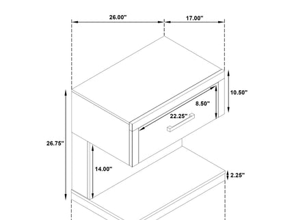 Gibbons - 1 Drawer Nightstand With LED Light - Brown