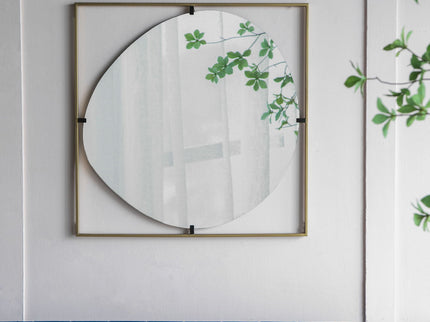 Poppy Mirror With Metal Frame Contemporary Design For Bathroom, Entryway Wall Decor