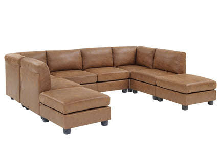 Modular Sectional, Customizable Layout, Removable Cushions - Brown