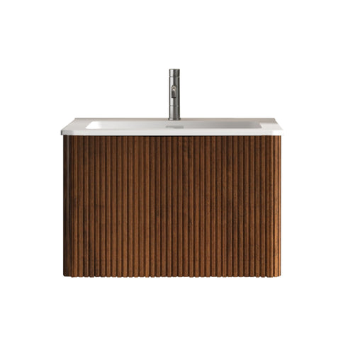 Etna - Striped Bathroom Vanity With Ceramic Sink, Wall Mounted Floating Bathroom Vanity For Modern Bathroom