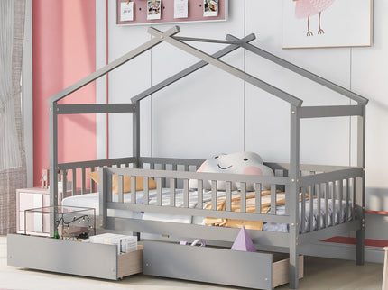 House Bed With 2 Drawers