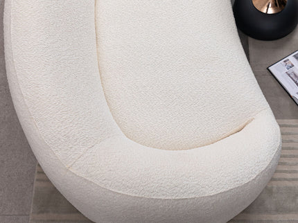 Curved 3 Seater Sofa For Living Room - White