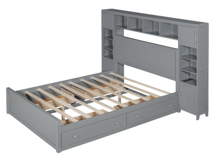 Bed With All In One Cabinet, Shelf And Sockets