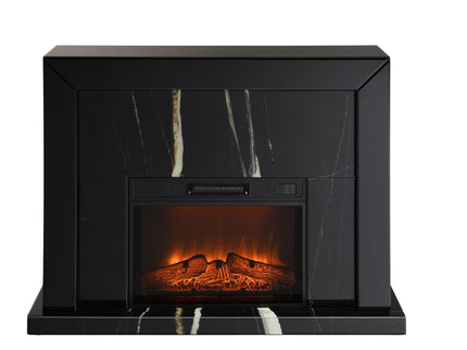 Drisana - Mirrored Fireplace - Black