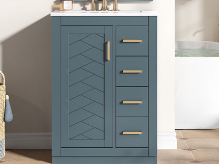 Modern Bathroom Vanity With 1 Door And 3 Drawers