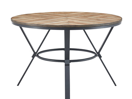 Modern Style Indoor Dining Round Table With Metal Legs - Light Birch