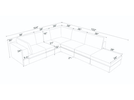 Reversible Modular Sectional Sofa With Custom Configuration