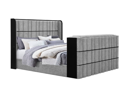 Isaiah - Bed With TV Lift-LED Speakers And Fireplace