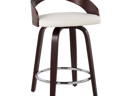 Grotto - Contemporary Fixed Height Counter Stool & Swivel With Round Footrest (Set of 2)