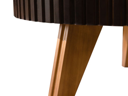Round Retro Coffee With Solid Wood Legs
