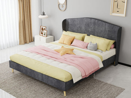 Upholstered Bed, Tufted Headboard, Comfortable Sleep