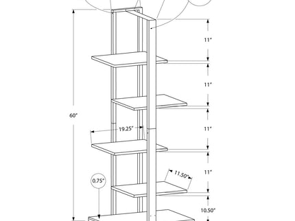 Bookshelf, Bookcase, Etagere, 5 Tie For Office, Contemporary & Modern