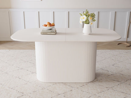 Modern Dining Table With Vertical Striped Legs