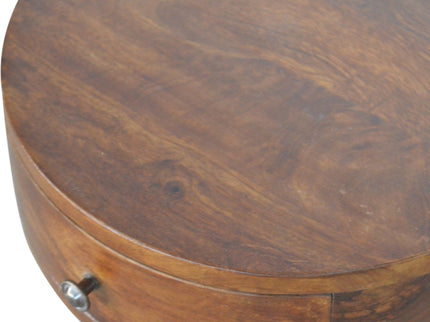 Nordic Chestnut Circular Nightstand