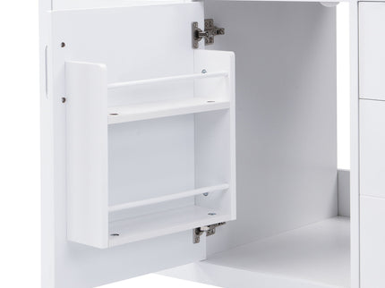 46.5" Modern Bathroom Vanity Cabinet Only, Soft Close Door & 6 Drawers - White