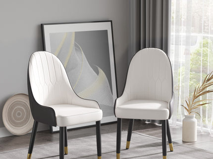 Modern Sponge-Filled Dining Chair, Solid Wood Metal Legs, Suitable For Restaurants, Living Rooms And Rooms (Set of 2)
