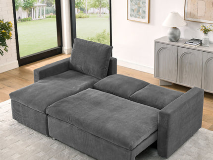 Convertible L Shaped Sleeper Sofa Bed With Reversible Chaise And Storage