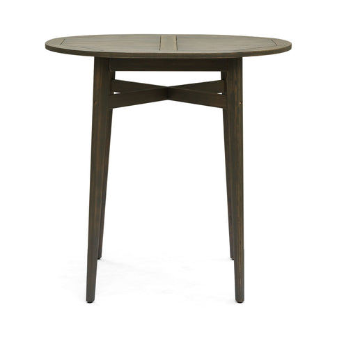 Outdoor Acacia Wood Bar Table With Slat Top