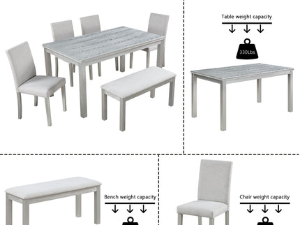 Dining Table Set With Crystal Decoration And Upholstered Chairs
