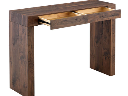 Console Table With Double Drawers - Walnut