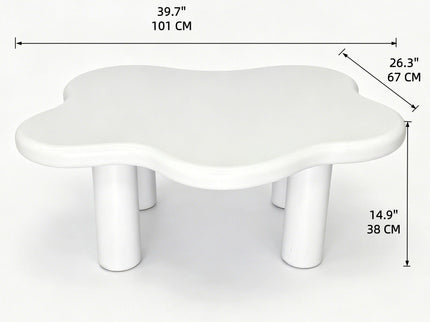 Cloud Shaped Coffee Table With 4 Round Legs