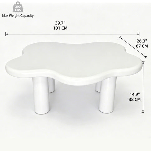 Cloud Shaped Coffee Table With 4 Round Legs