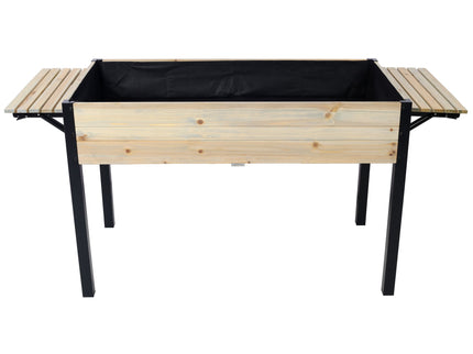 Raised Garden Bed With Metal Legs And Folding Storage Shelf