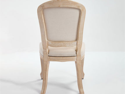 Dining Chairs Upholstered With Fan Shaped Back (Set of 2) - Beige