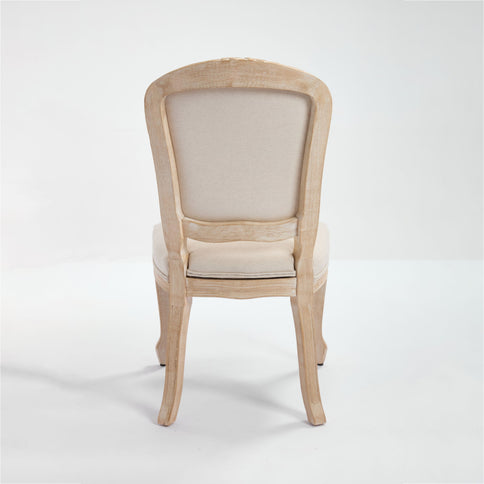 Dining Chairs Upholstered With Fan Shaped Back (Set of 2) - Beige
