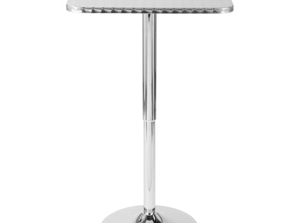 Bistro - Contemporary Adjustable Square Bar Table - Silver