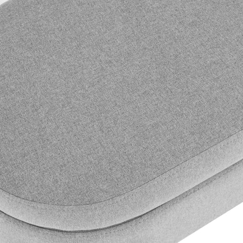 Ottoman Oval Storage Bench With Rubber Wood Legs Linen - Gray