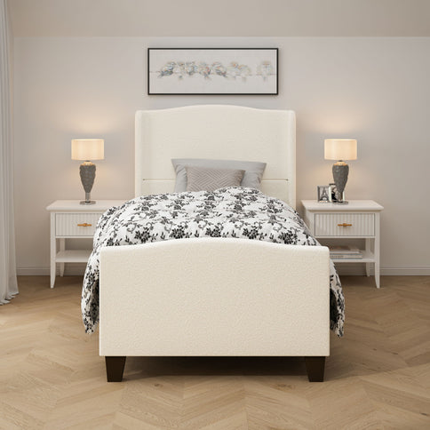 Platform Bed Frame With Tall Headboard And High Footboard