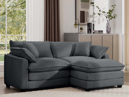 Modular Oversized Cushion Sofa With Ottoman, Low Back, Deep Seating Sofa Set