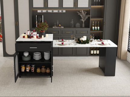 Expandable Kitchen Island With Power Outlet