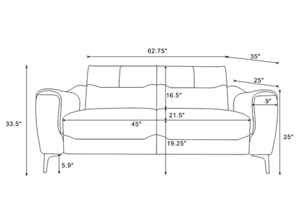 Oberle - Upholstered Sloped Track Arm Loveseat - Charcoal