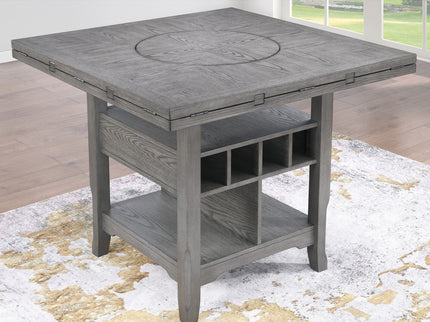 Contemporary Counter Height Dining Set With Built In Lazy Susan